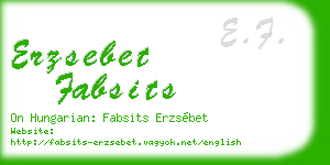 erzsebet fabsits business card